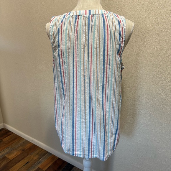 St. John's Bay - Multicolor Striped Sleeveless Top - Size Large - Picture 4 of 13